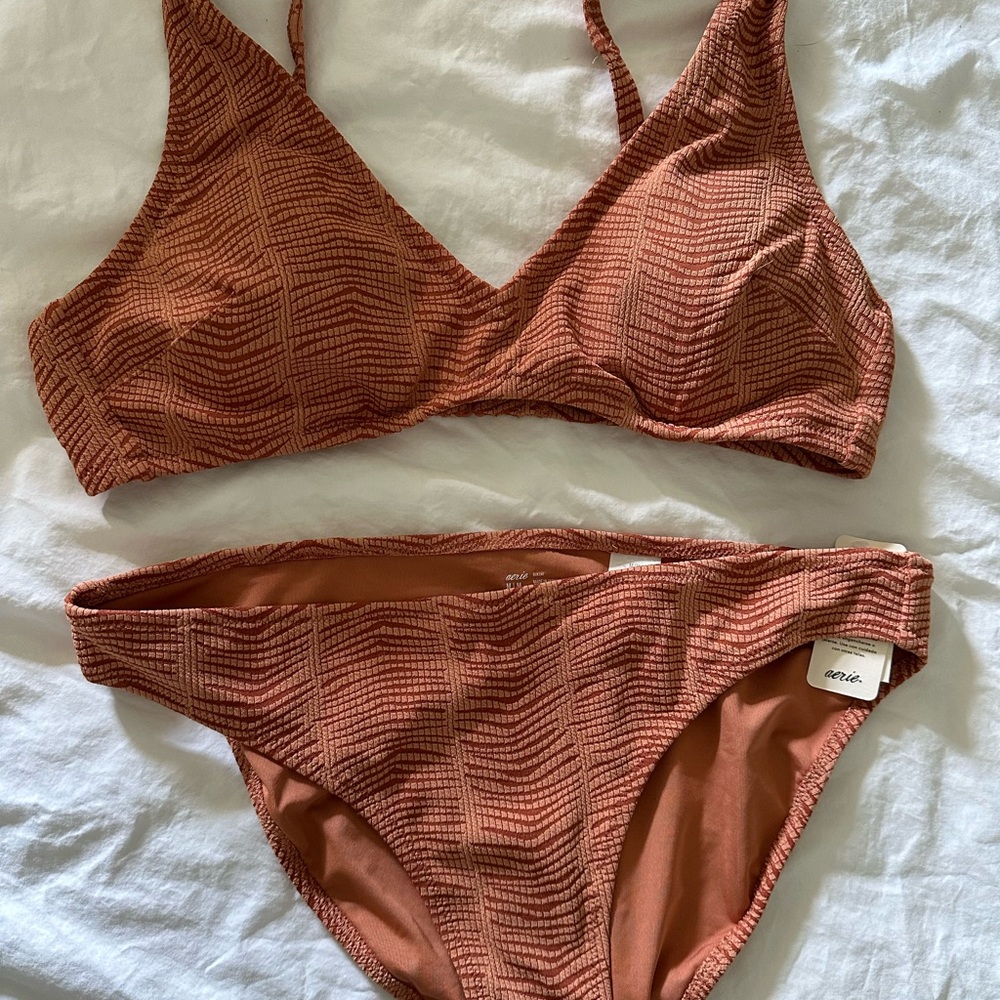 Rust Textured Bikini Set